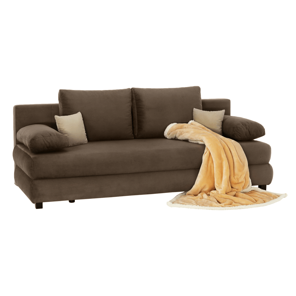 Canapea extensibilă GERONA, textil capuccino/bej, 206x90x73 cm Kondela