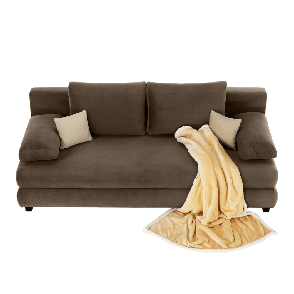 Canapea extensibilă GERONA, textil capuccino/bej, 206x90x73 cm Kondela