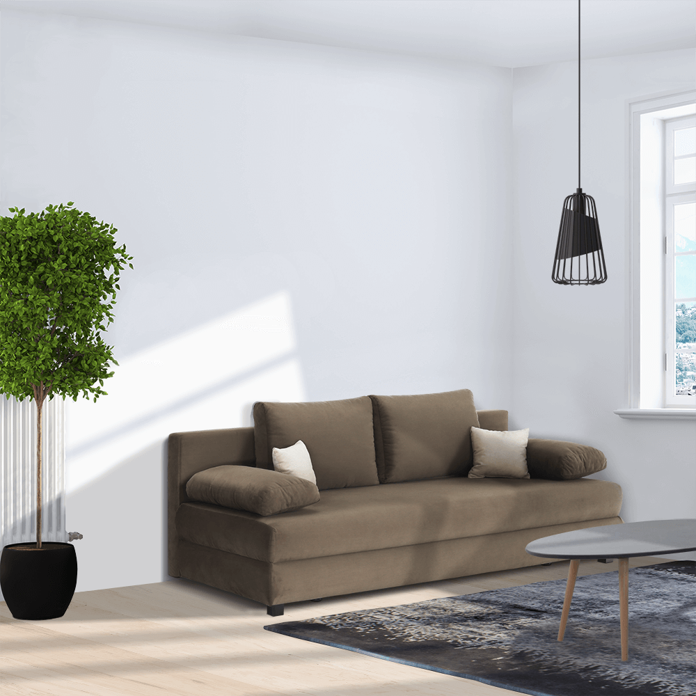 Canapea extensibilă GERONA, textil capuccino/bej, 206x90x73 cm Kondela