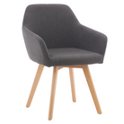 Fotoliu de design POMPEI 2, gri închis/fag, țesătură/lemn, 56x60x82 cm Kondela