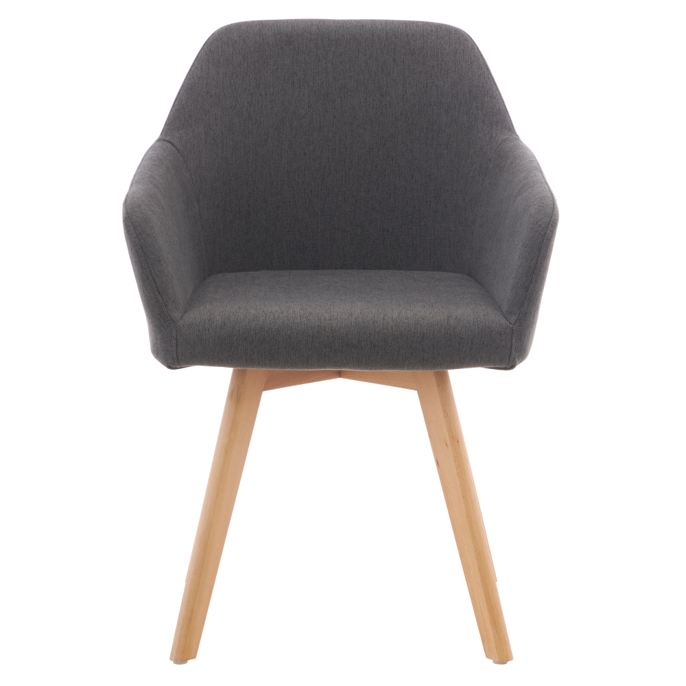 Fotoliu de design POMPEI 2, gri închis/fag, țesătură/lemn, 56x60x82 cm Kondela
