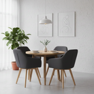 Fotoliu de design POMPEI 2, gri închis/fag, țesătură/lemn, 56x60x82 cm Kondela