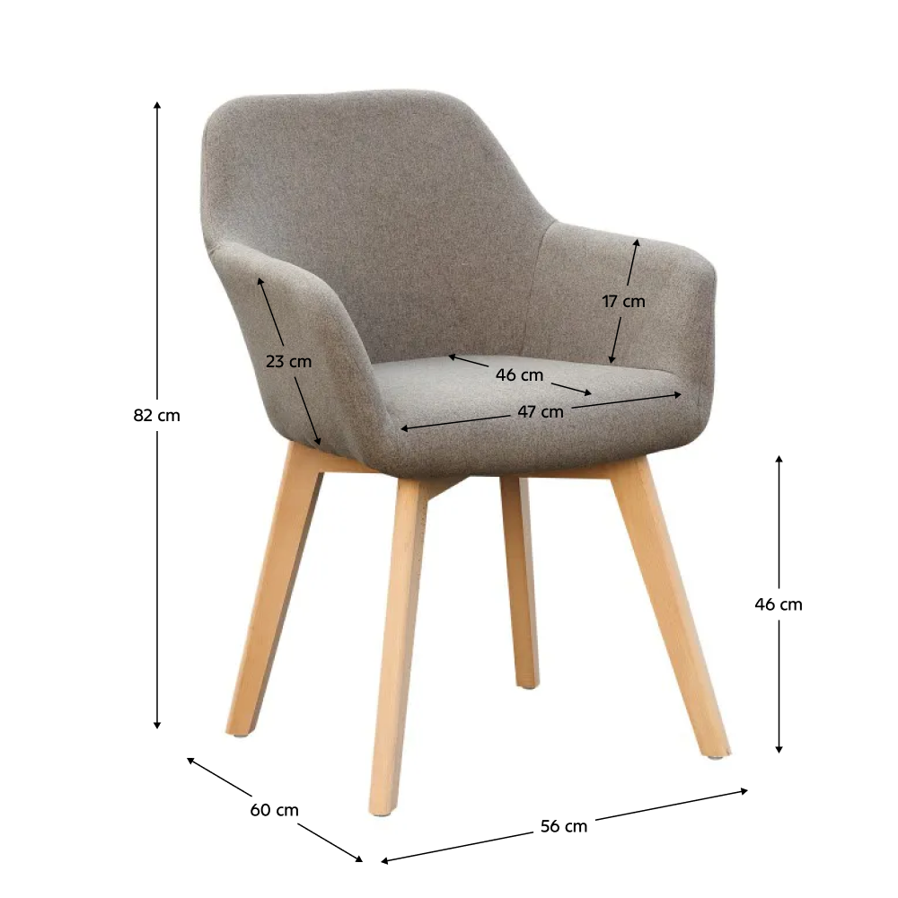 Fotoliu de design POMPEI, maro/fag, țesătură/lemn, 56x60x82 cm Kondela