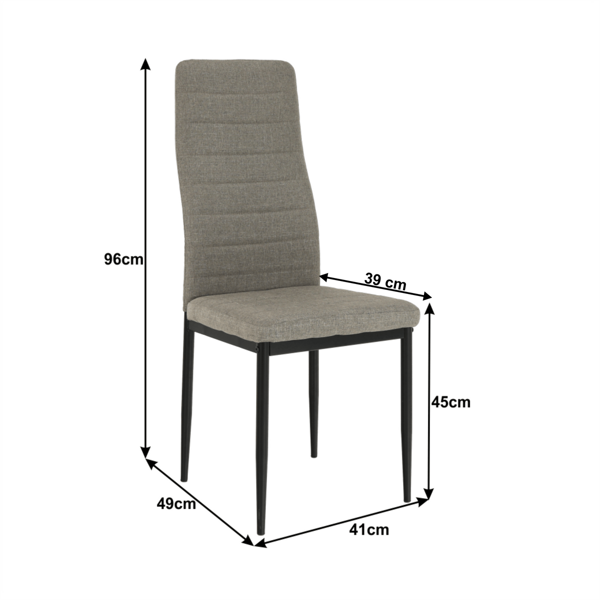 Scaun SAPRI, textil maro/metal negru, 41x49x96 cm Kondela