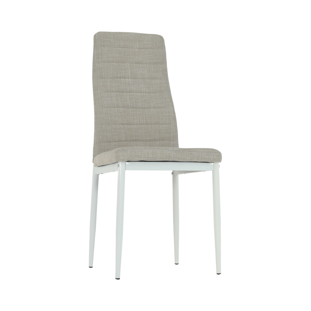 Scaun SAPRI, textil bej/metal alb, 41x49x96 cm Kondela