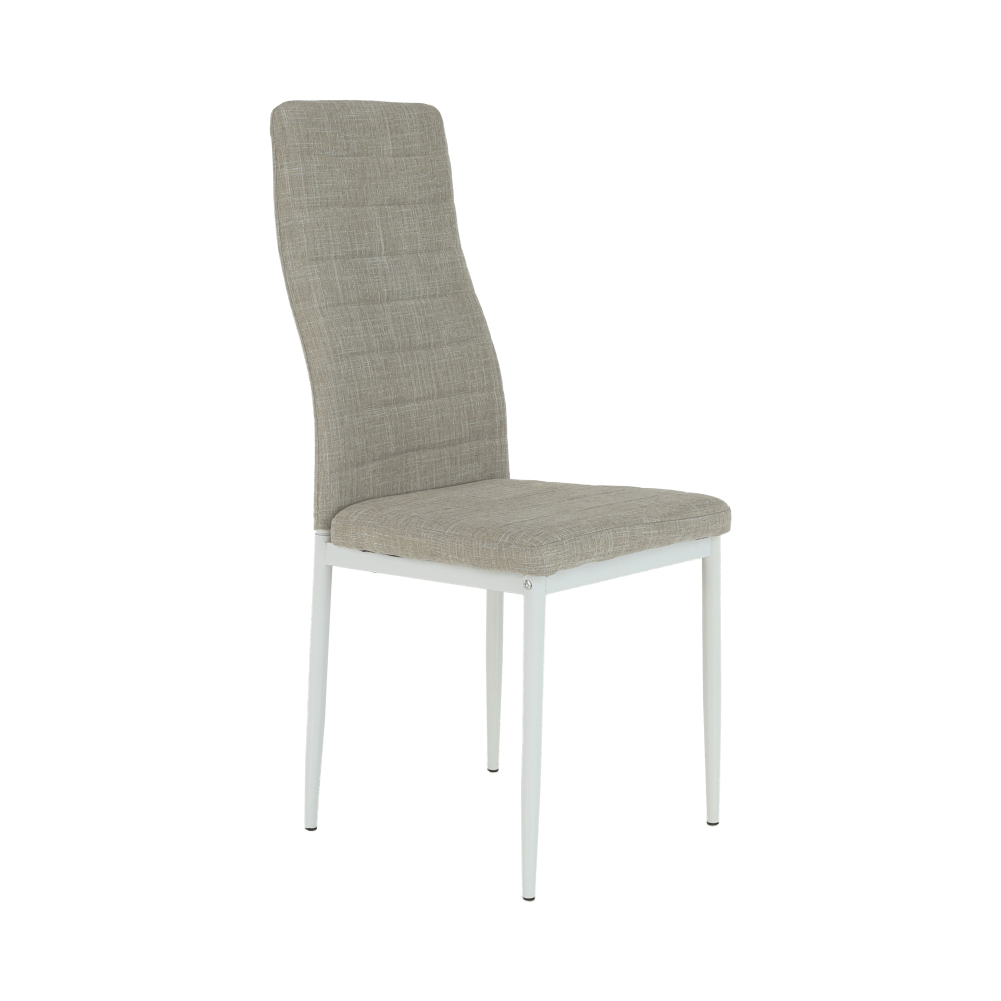 Scaun SAPRI, textil bej/metal alb, 41x49x96 cm Kondela