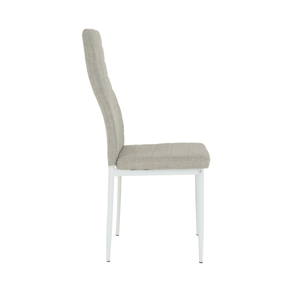 Scaun SAPRI, textil bej/metal alb, 41x49x96 cm Kondela