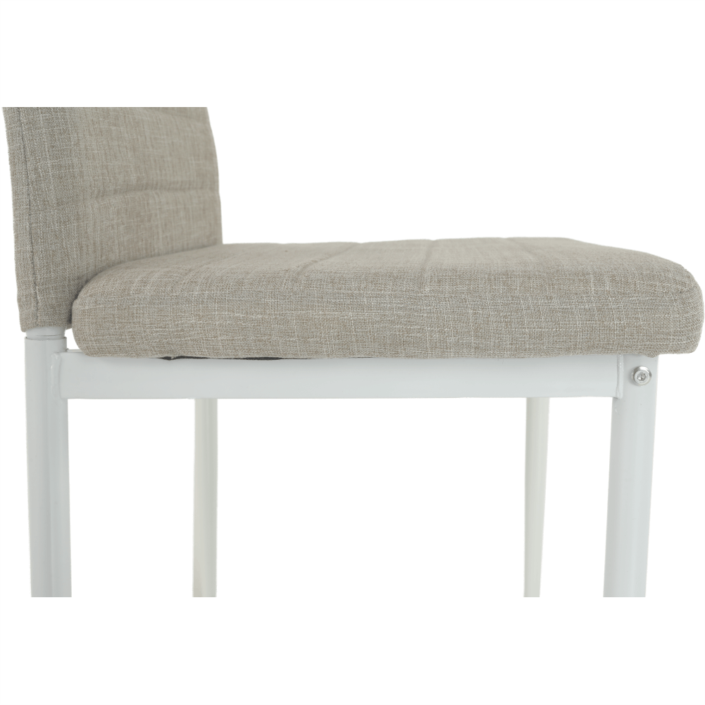 Scaun SAPRI, textil bej/metal alb, 41x49x96 cm Kondela