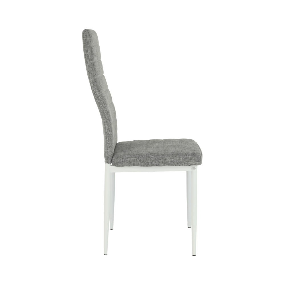 Scaun SAPRI, textil gri deschis/metal alb, 41x49x96 cm Kondela