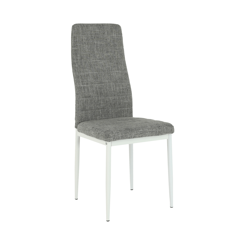 Scaun SAPRI, textil gri deschis/metal alb, 41x49x96 cm Kondela
