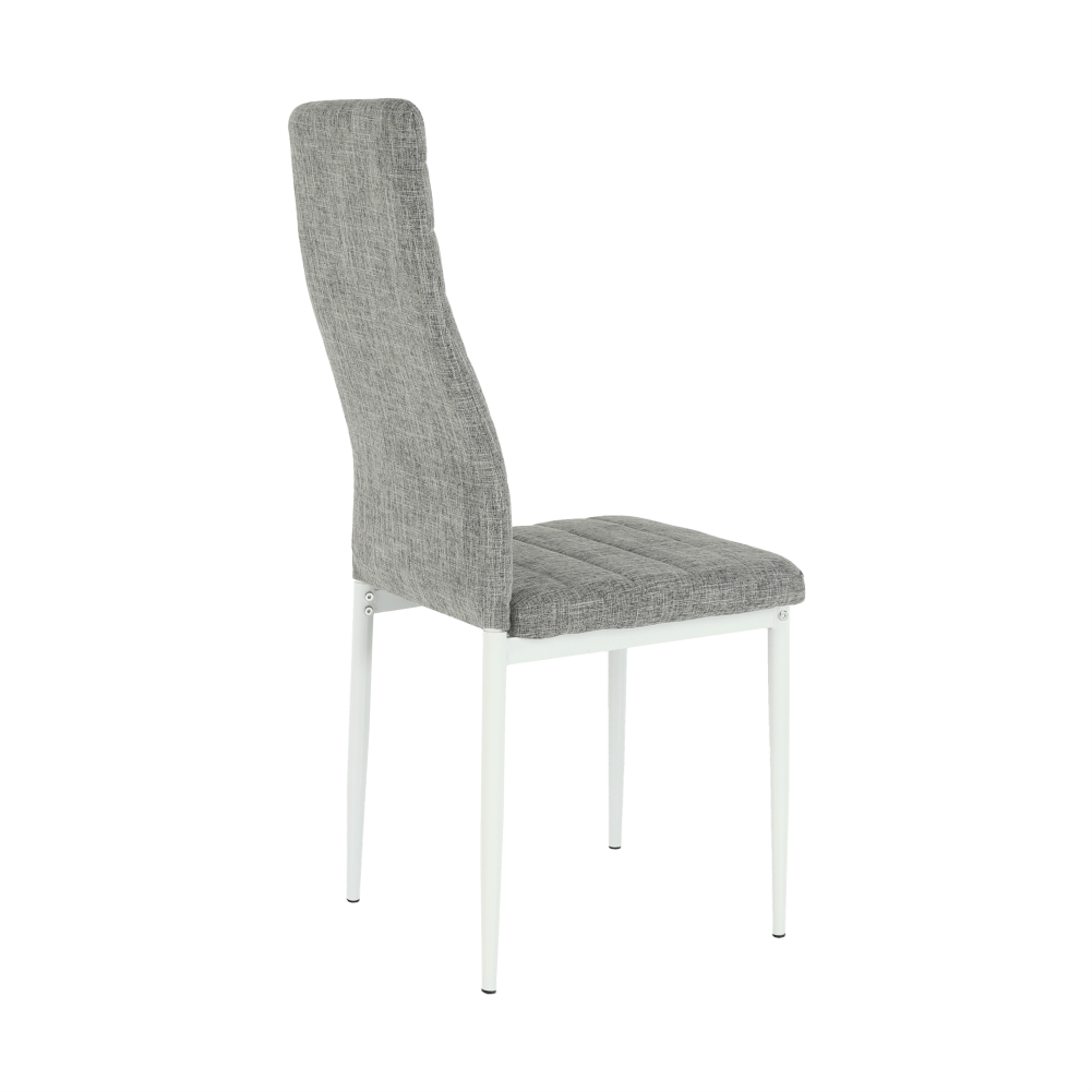 Scaun SAPRI, textil gri deschis/metal alb, 41x49x96 cm Kondela