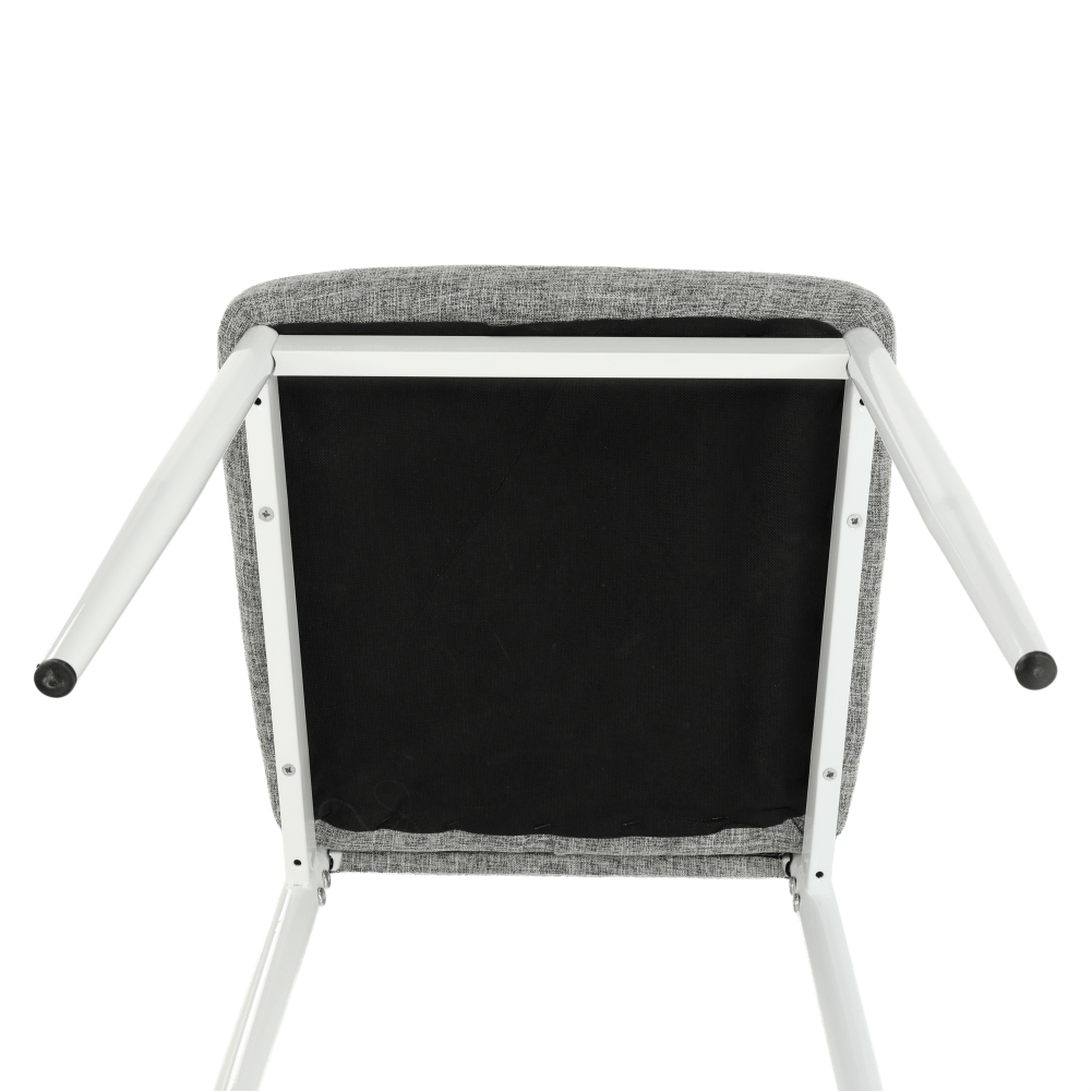 Scaun SAPRI, textil gri deschis/metal alb, 41x49x96 cm Kondela