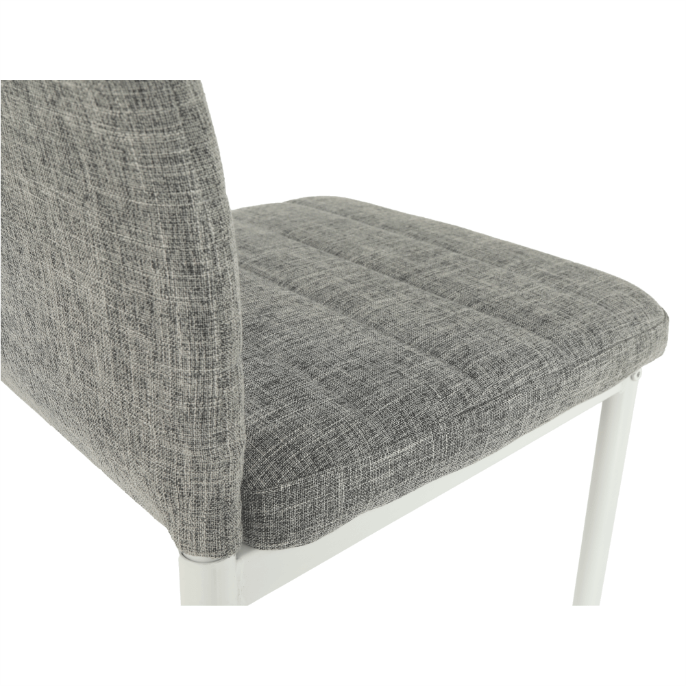 Scaun SAPRI, textil gri deschis/metal alb, 41x49x96 cm Kondela