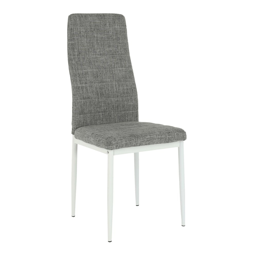 Scaun SAPRI, textil gri deschis/metal alb, 41x49x96 cm Kondela