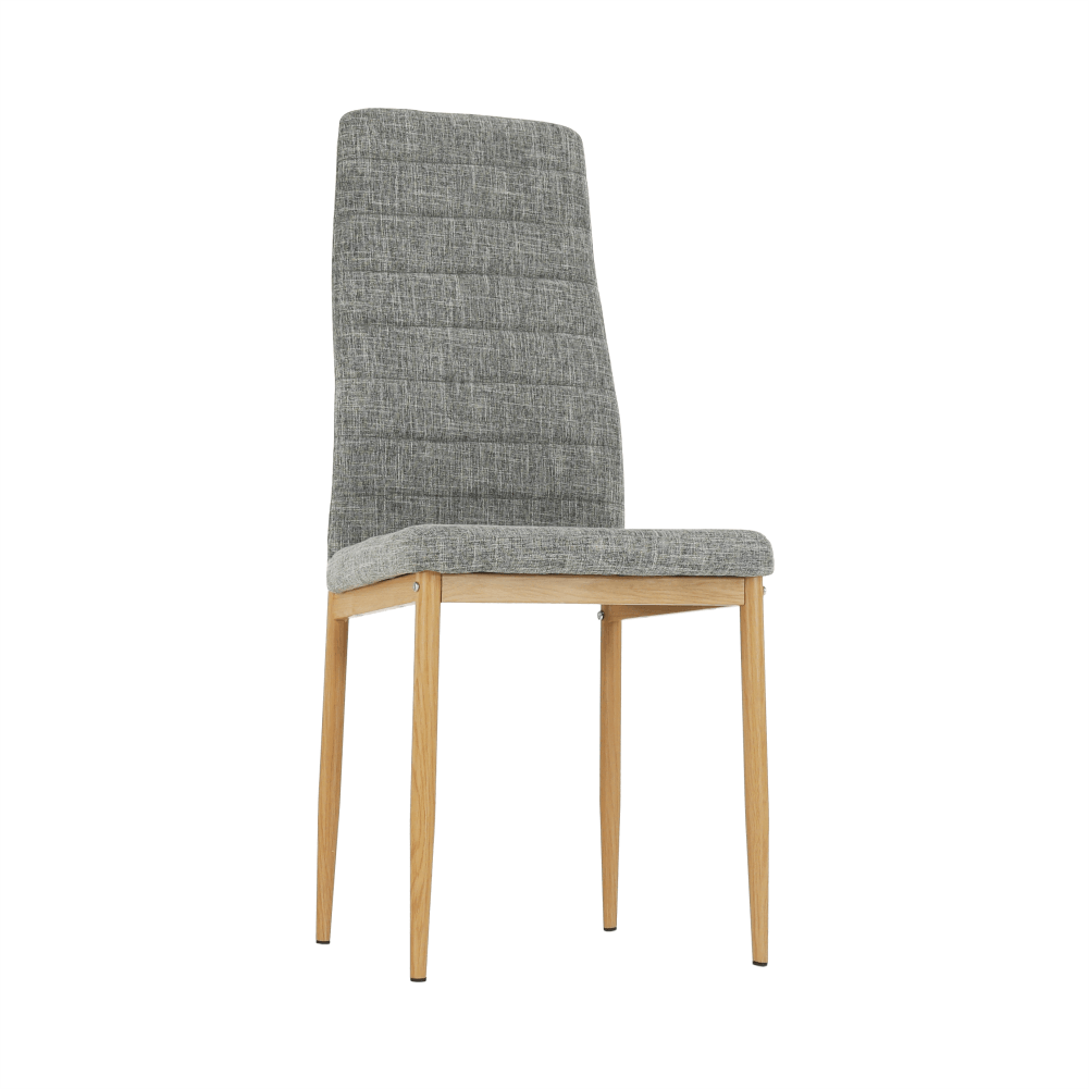 Scaun SAPRI, material textil gri deschis/cadru metalic fag, 41x49x96 cm Kondela