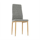 Scaun SAPRI, material textil gri deschis/cadru metalic fag, 41x49x96 cm Kondela