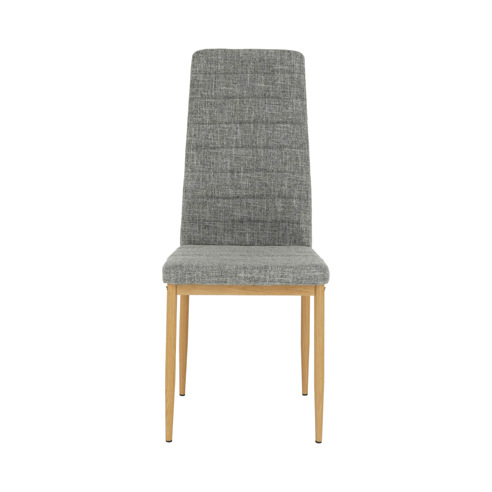Scaun SAPRI, material textil gri deschis/cadru metalic fag, 41x49x96 cm Kondela