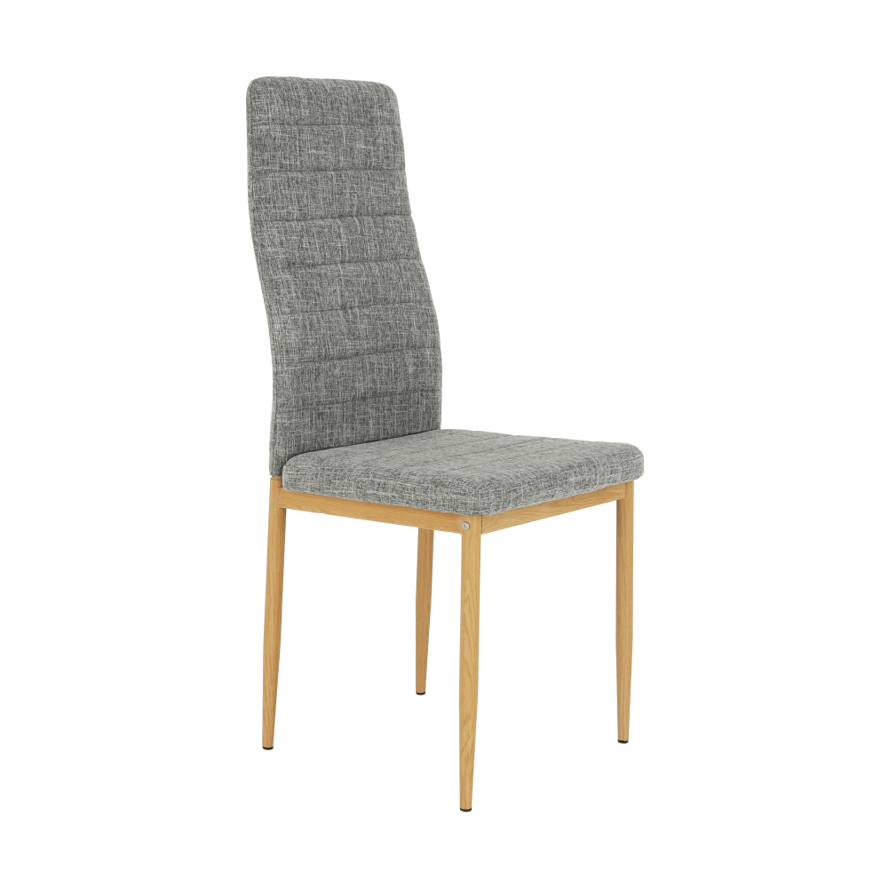 Scaun SAPRI, material textil gri deschis/cadru metalic fag, 41x49x96 cm Kondela