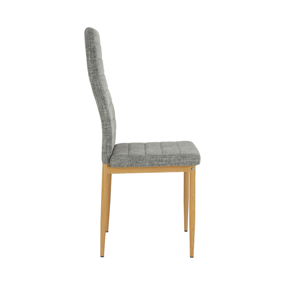 Scaun SAPRI, material textil gri deschis/cadru metalic fag, 41x49x96 cm Kondela