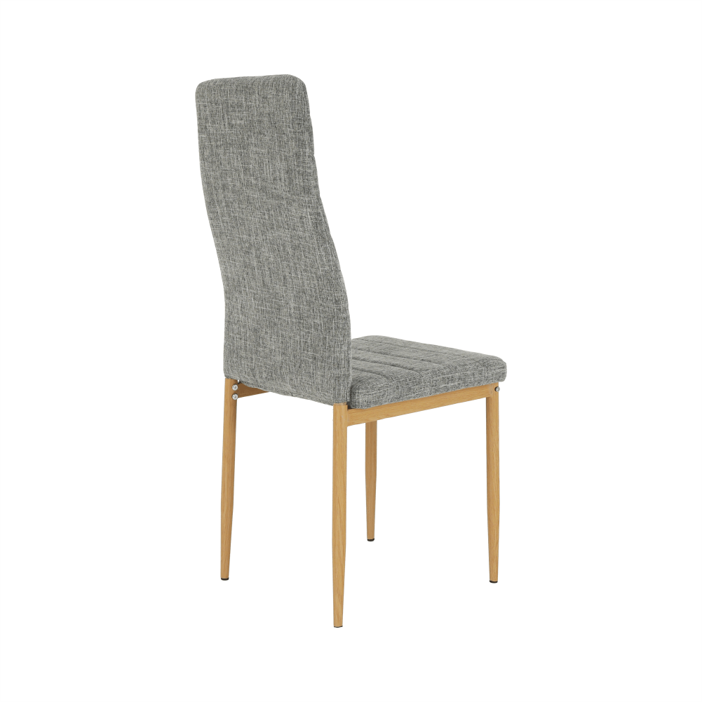 Scaun SAPRI, material textil gri deschis/cadru metalic fag, 41x49x96 cm Kondela