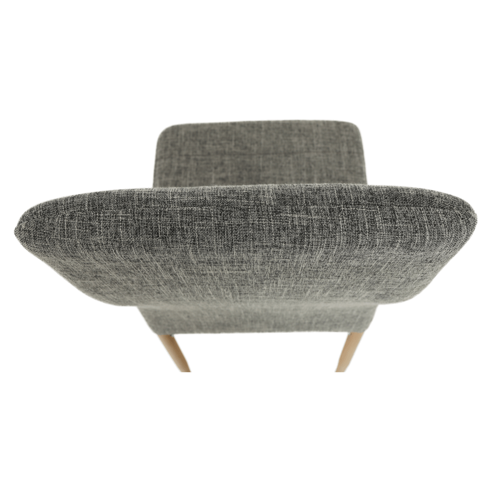 Scaun SAPRI, material textil gri deschis/cadru metalic fag, 41x49x96 cm Kondela