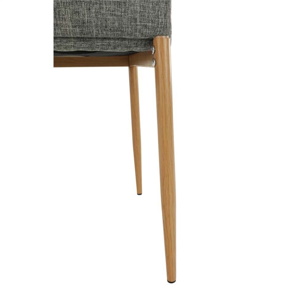 Scaun SAPRI, material textil gri deschis/cadru metalic fag, 41x49x96 cm Kondela
