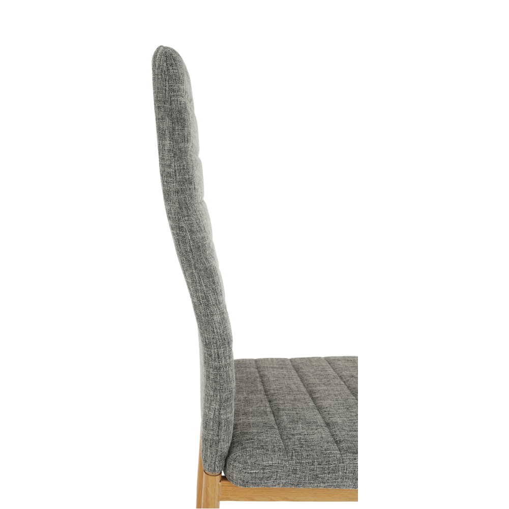 Scaun SAPRI, material textil gri deschis/cadru metalic fag, 41x49x96 cm Kondela