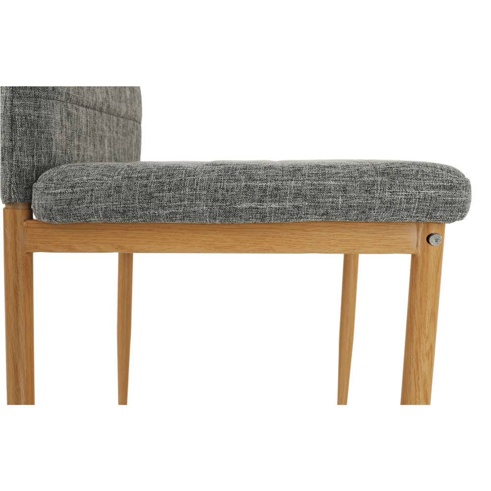 Scaun SAPRI, material textil gri deschis/cadru metalic fag, 41x49x96 cm Kondela