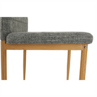 Scaun SAPRI, material textil gri deschis/cadru metalic fag, 41x49x96 cm Kondela
