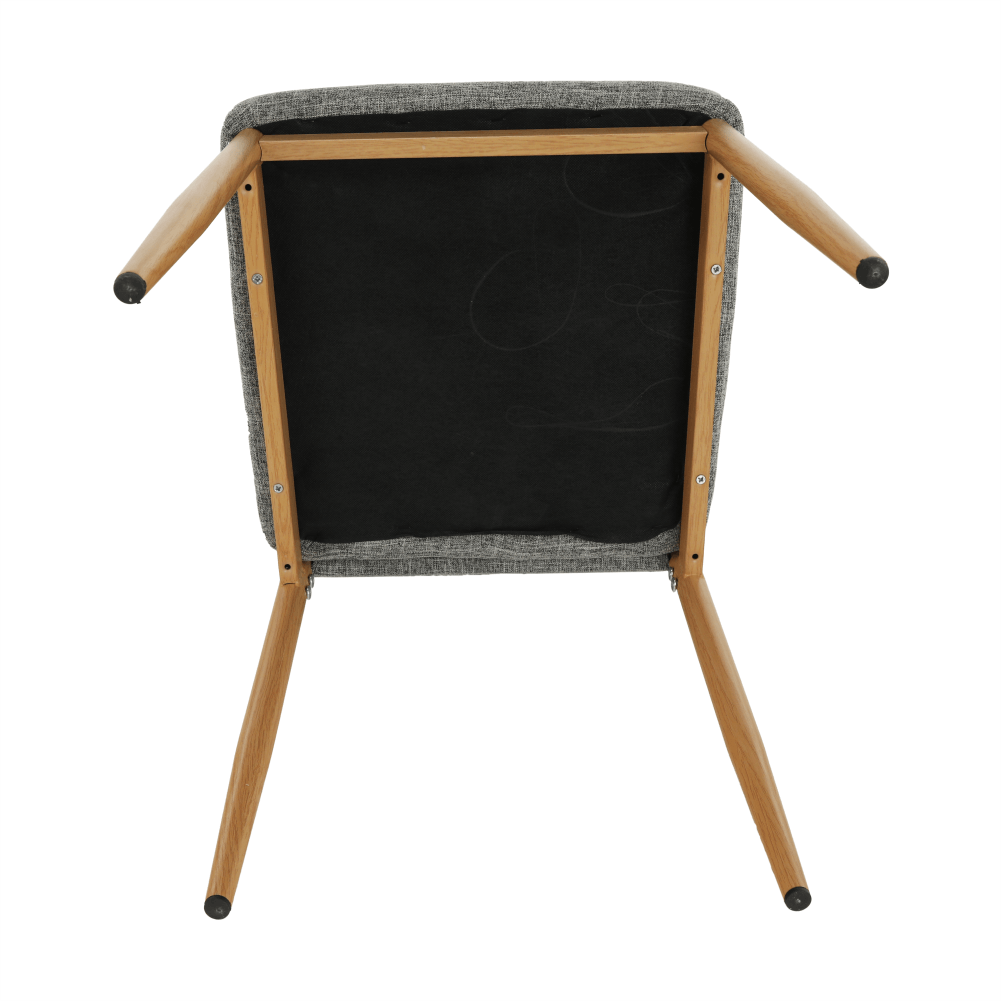 Scaun SAPRI, material textil gri deschis/cadru metalic fag, 41x49x96 cm Kondela
