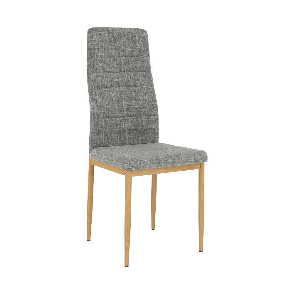 Scaun SAPRI, material textil gri deschis/cadru metalic fag, 41x49x96 cm Kondela