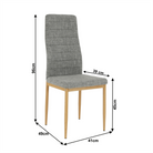 Scaun SAPRI, material textil gri deschis/cadru metalic fag, 41x49x96 cm Kondela