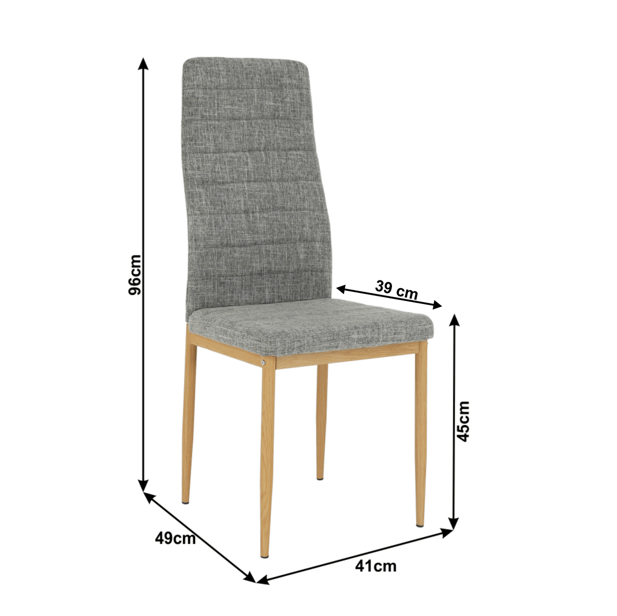 Scaun SAPRI, material textil gri deschis/cadru metalic fag, 41x49x96 cm Kondela
