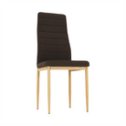 Scaun SAPRI, material textil maro închis/cadru metalic fag, 41x49x96 cm Kondela