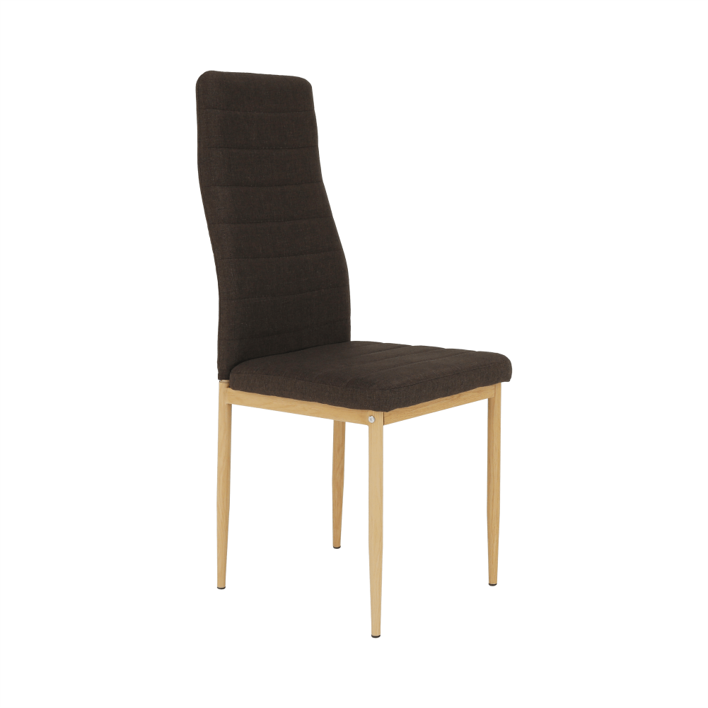 Scaun SAPRI, material textil maro închis/cadru metalic fag, 41x49x96 cm Kondela