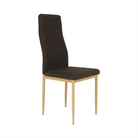Scaun SAPRI, material textil maro închis/cadru metalic fag, 41x49x96 cm Kondela