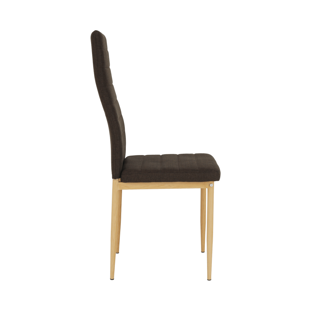 Scaun SAPRI, material textil maro închis/cadru metalic fag, 41x49x96 cm Kondela