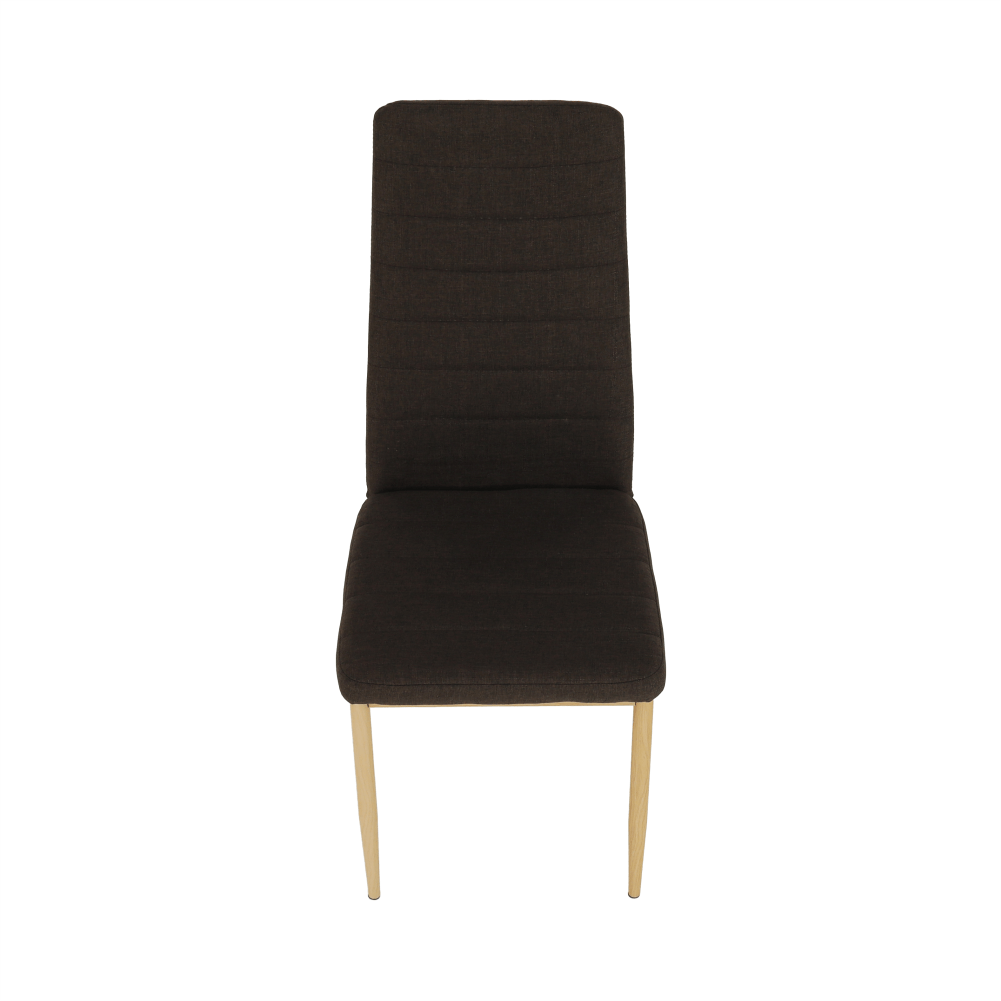 Scaun SAPRI, material textil maro închis/cadru metalic fag, 41x49x96 cm Kondela