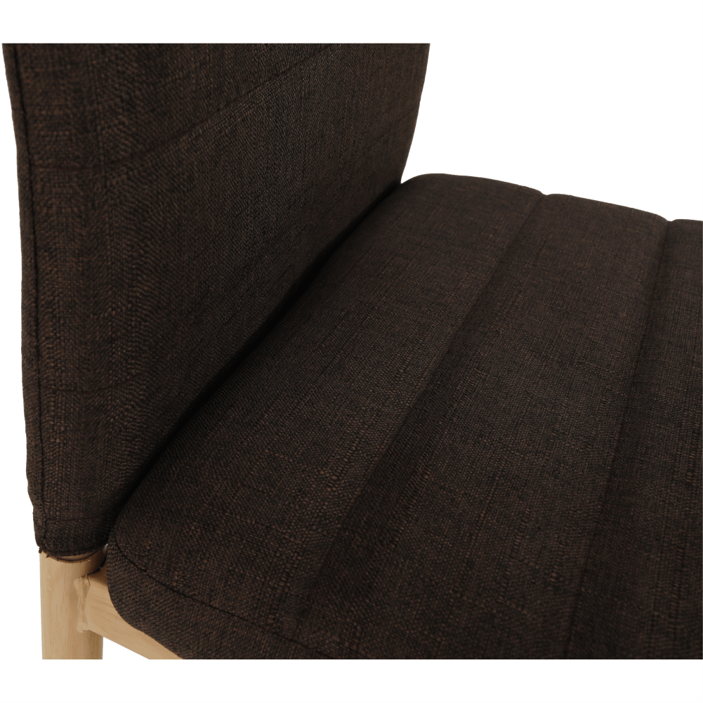 Scaun SAPRI, material textil maro închis/cadru metalic fag, 41x49x96 cm Kondela