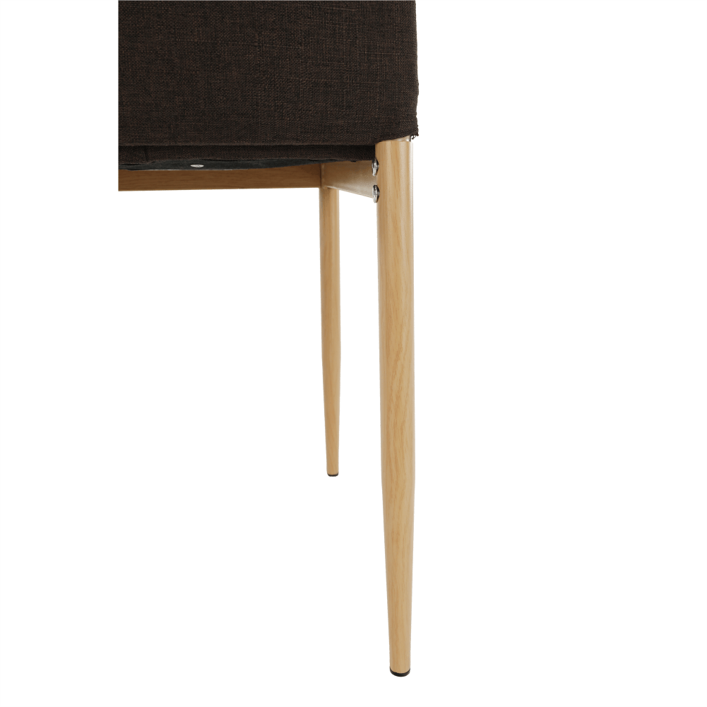 Scaun SAPRI, material textil maro închis/cadru metalic fag, 41x49x96 cm Kondela