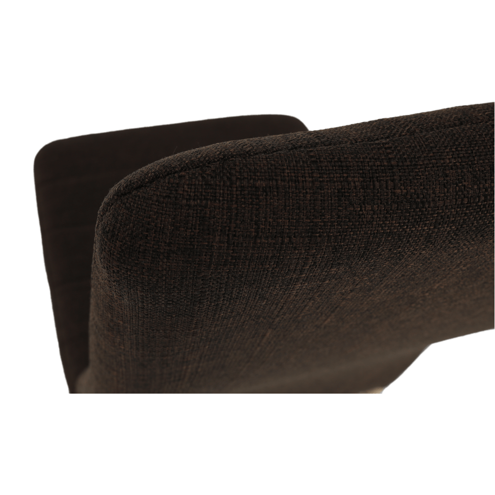 Scaun SAPRI, material textil maro închis/cadru metalic fag, 41x49x96 cm Kondela