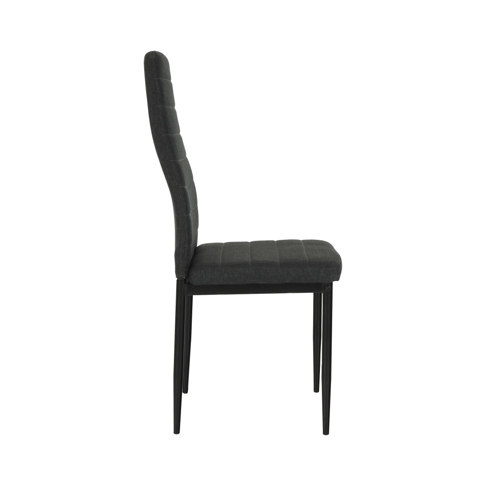 Scaun SAPRI, textil gri închis/metal negru, 41x49x96 cm Kondela