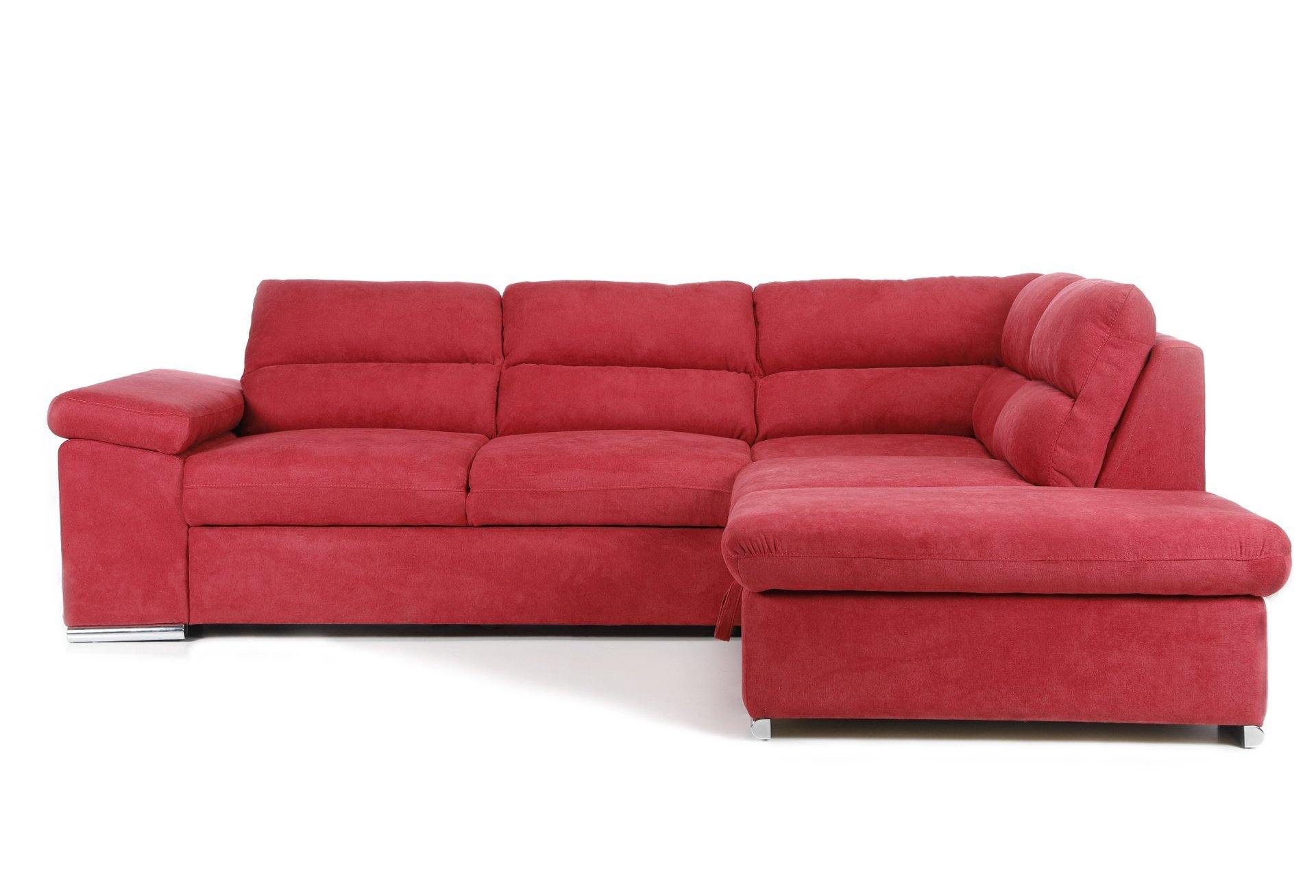 Colțar Extensibil ALONSO, cu ladă de depozitare, variante stânga/dreapta 260x220x85 cm Rosu-Enjoy Dreapta Prestige Home