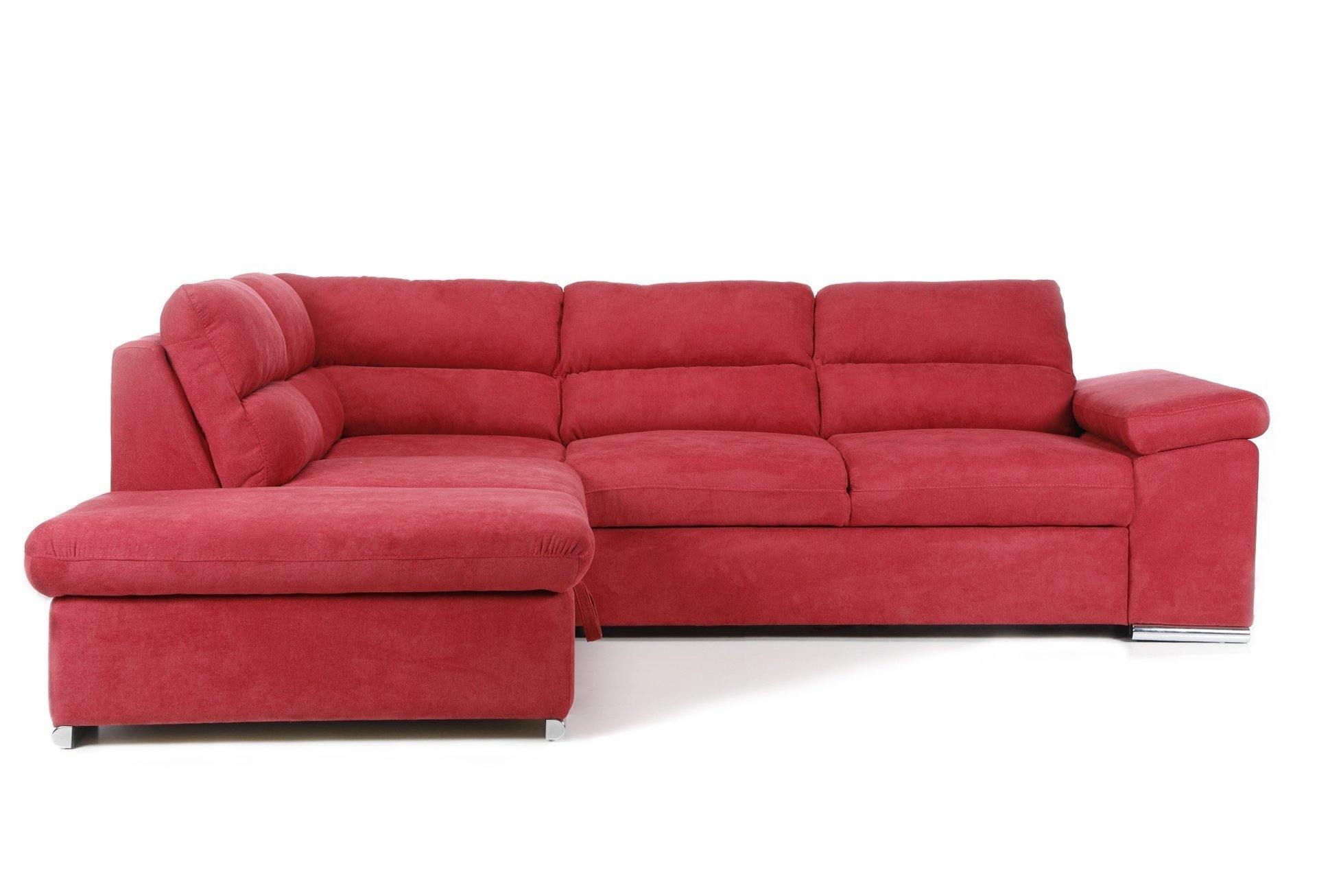 Colțar Extensibil ALONSO, cu ladă de depozitare, variante stânga/dreapta 260x220x85 cm Rosu-Enjoy Stanga Prestige Home