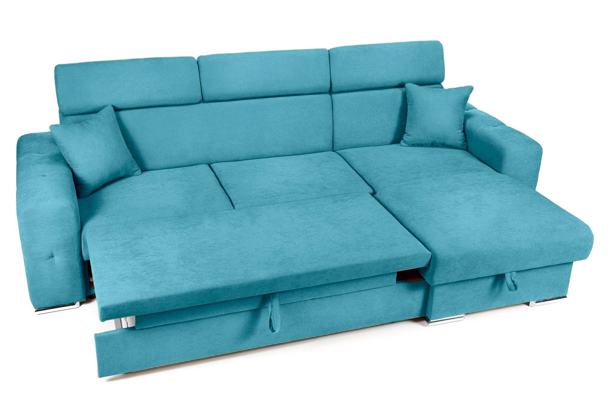 Colțar Extensibil BELLAGIO, șezlong interschimbabil, cu ladă de depozitare, cu tetiere reglabile, 280x170x100 cm Prestige Home