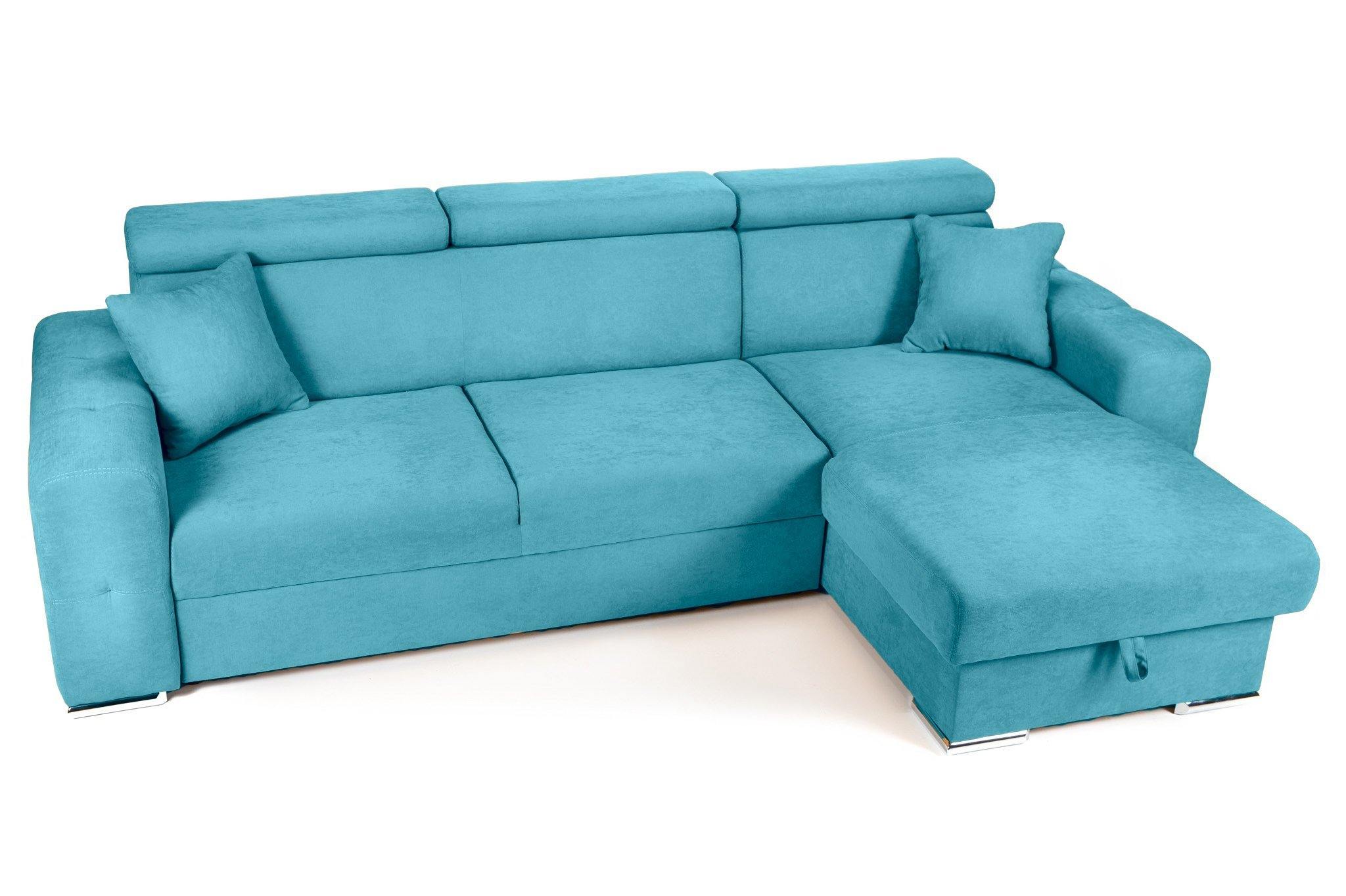 Colțar Extensibil BELLAGIO, șezlong interschimbabil, cu ladă de depozitare, cu tetiere reglabile, 280x170x100 cm Prestige Home