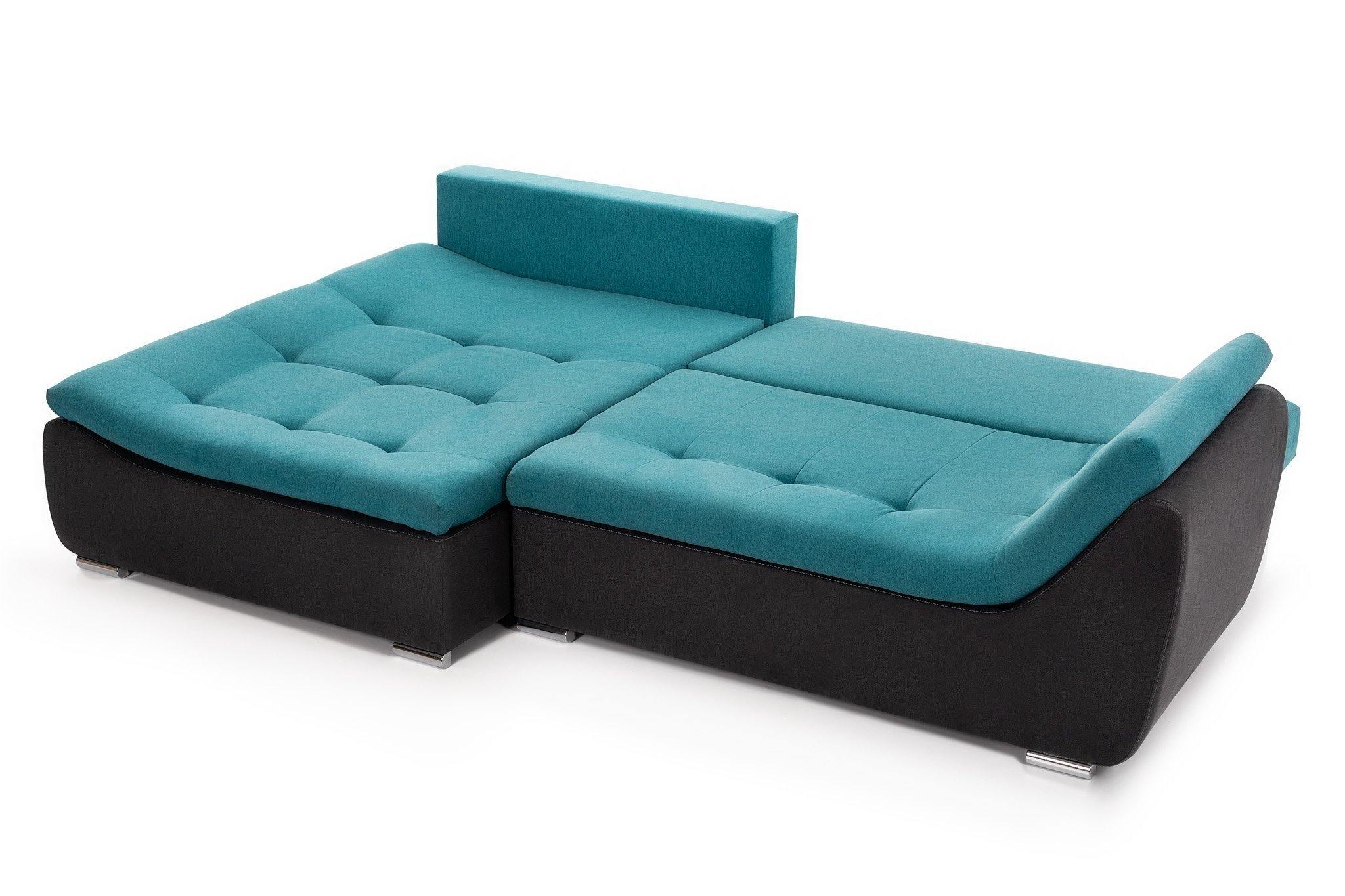 Coltar Extensibil pe dreapta LORENZO, cu lada de depozitare, 285x180x70 cm,- Prestigehome.ro - Coltare - Prestige - #color_Mango-Turcoaz-Negru-Enjoy