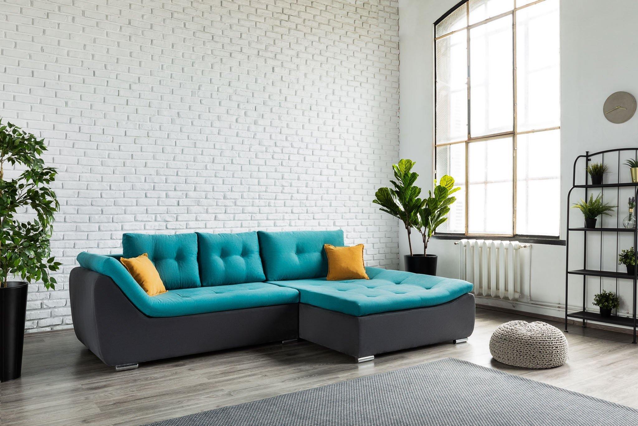 Coltar Extensibil pe dreapta LORENZO, cu lada de depozitare, 285x180x70 cm,- Prestigehome.ro - Coltare - Prestige - #color_Mango-Turcoaz-Negru-Enjoy