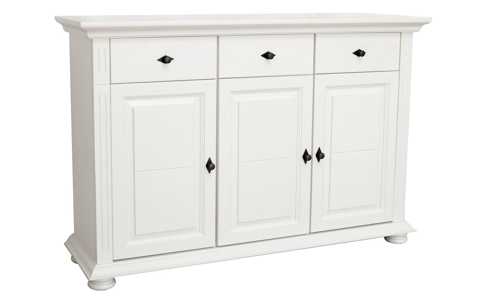 Comoda Amelie din lemn masiv, 137x41x91 cm, Alb Arboteca