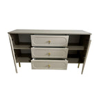 Comodă CORTONA casmir bazalt cu 3 sertare și 2 uși, MDF frezat oval vopsit, 150x40x80 cm Arboteca